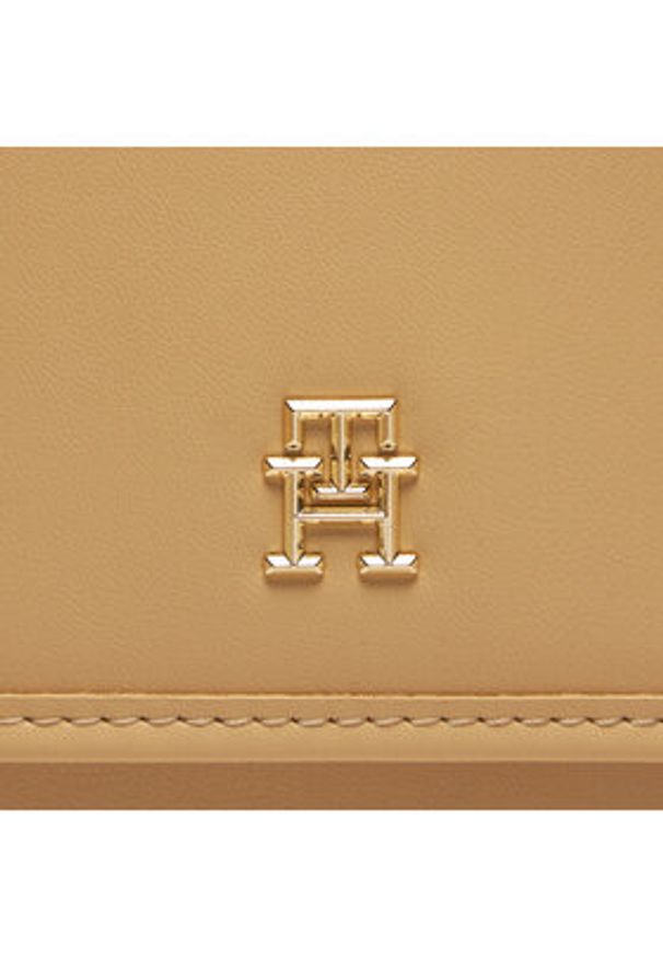 TOMMY HILFIGER - Tommy Hilfiger Torebka Th Monotype Shoulder Bag AW0AW16162 Beżowy. Kolor: beżowy. Materiał: skórzane