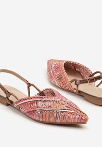 Renee - Pomarańczowe Sandały Vices Slingback z Plecioną Cholewką i Metaliczną Nicią Nilannia. Okazja: na co dzień. Zapięcie: sprzączka. Kolor: pomarańczowy. Sezon: lato. Styl: casual, elegancki #4