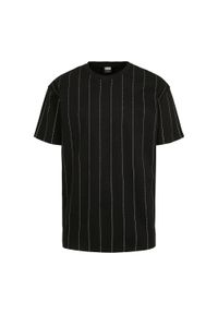 Urban Classics - T-shirt Męski Prążki Oversized. Kolor: czarny. Wzór: prążki. Sport: turystyka piesza #1