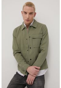 Only & Sons kurtka męska kolor zielony przejściowa. Okazja: na co dzień. Kolor: zielony. Materiał: tkanina, bawełna. Wzór: gładki. Styl: casual