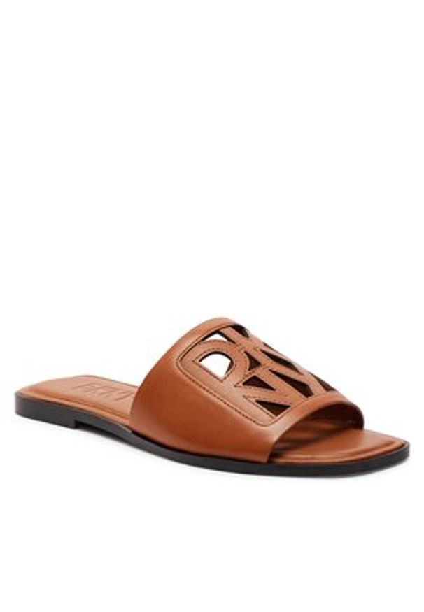DKNY Klapki Jalila K1494653 Brązowy. Kolor: brązowy. Materiał: skóra