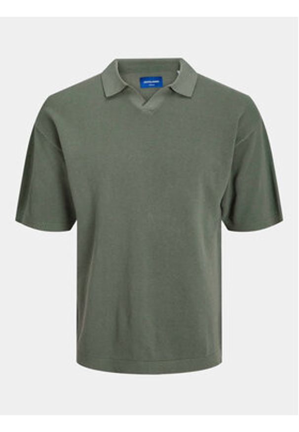 Jack & Jones - Jack&Jones Polo Linen 12252748 Zielony Regular Fit. Typ kołnierza: polo. Kolor: zielony. Materiał: bawełna
