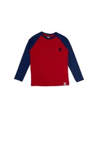 LEONE 1947 APPAREL - Dziecięca koszulka Leone z długim reglanowym rękawem College. Kolor: czerwony, brązowy, wielokolorowy. Długość: długie. Sport: joga i pilates