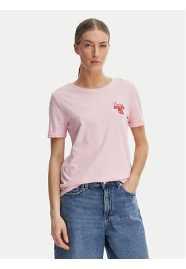 only - ONLY T-Shirt Kita 15291465 Różowy Regular Fit. Kolor: różowy. Materiał: bawełna
