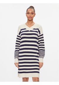 Vero Moda Sukienka dzianinowa 10291350 Beżowy Loose Fit. Kolor: beżowy. Materiał: syntetyk