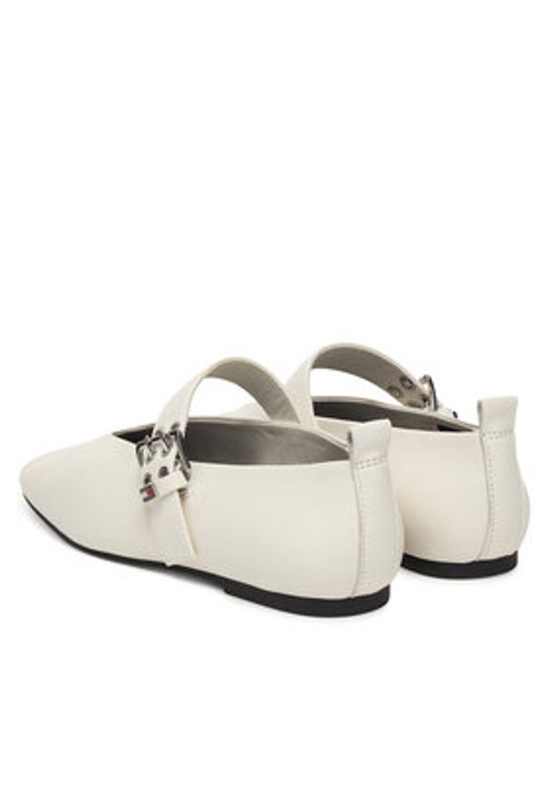 Tommy Jeans Baleriny Tjw Ballerina Buckle EN0EN03019 Biały. Kolor: biały. Materiał: skóra
