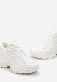 Renee - Białe Sneakersy z Metaliczną Wstawką na Grubej Podeszwie Boele. Kolor: biały #4