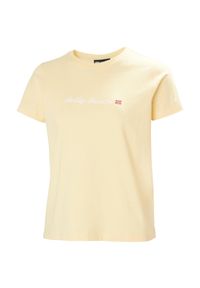 Koszulka damska Helly Hansen Core Graphic 2.0. Kolor: żółty. Materiał: bawełna #1