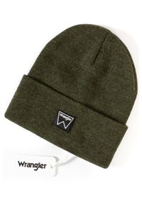 Wrangler - MĘSKA CZAPKA ZIMOWA WRANGLER BASIC BEANIE DUSTY OLIVE W0M03UH45. Kolor: zielony. Sezon: zima #1