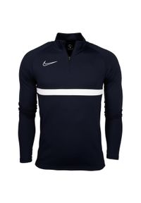 Bluza piłkarska męska Nike Academy Dri-Fit bez kaptura ze stójką na zamek. Typ kołnierza: kołnierzyk stójkowy, bez kaptura. Kolor: niebieski. Technologia: Dri-Fit (Nike). Sport: piłka nożna #1