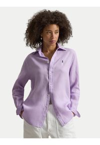 Polo Ralph Lauren Koszula 211970730513 Fioletowy Classic Fit. Typ kołnierza: polo. Kolor: fioletowy. Materiał: len #1