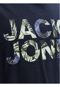 Jack & Jones T-Shirt Ejeff Logo 12288536 Granatowy Regular Fit. Kolor: niebieski. Materiał: bawełna #6