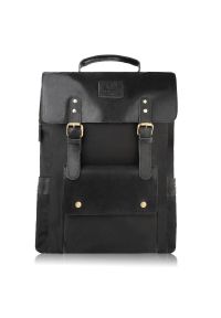 Plecak na laptopa vintage PAOLO PERUZZI SI-03-BL czarny. Kolor: czarny. Materiał: skóra. Styl: vintage #1