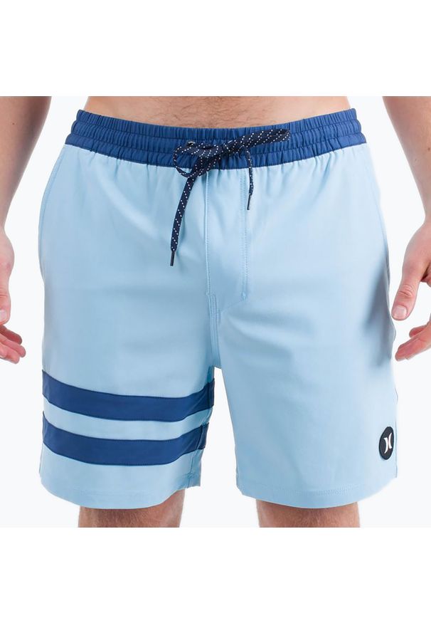 Szorty kąpielowe męskie Hurley Phantom Eco Block Party Volley 17". Kolor: niebieski