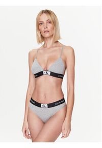 Calvin Klein Underwear Stringi 000QF7221E Szary. Kolor: szary. Materiał: bawełna