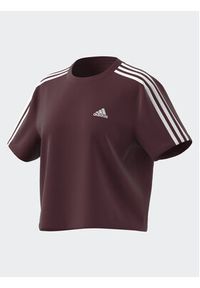 Adidas - adidas T-Shirt Essentials 3-Stripes Single Jersey Crop Top IL3410 Czerwony Loose Fit. Kolor: czerwony. Materiał: bawełna #7