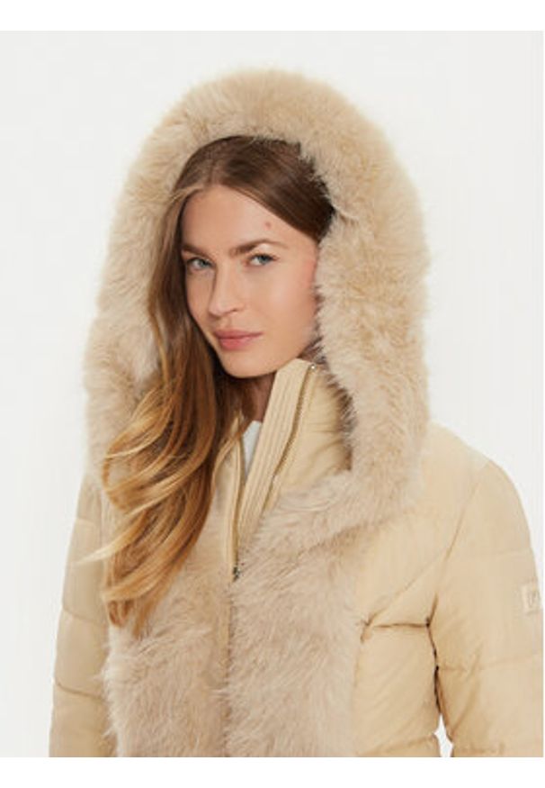 Marciano Guess Kurtka puchowa Zoe 4BGL41 7188A Beżowy Regular Fit. Kolor: beżowy. Materiał: syntetyk