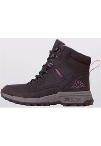 Buty do chodzenia dla dzieci Kappa 2432321122. Wysokość cholewki: za kostkę. Zapięcie: sznurówki. Kolor: czarny. Materiał: tkanina, materiał, syntetyk. Szerokość cholewki: normalna. Sport: turystyka piesza