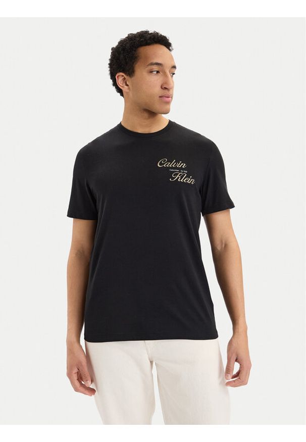 Calvin Klein Jeans T-Shirt SS 30s EU LV04RG804G Czarny Regular Fit. Kolor: czarny. Materiał: bawełna