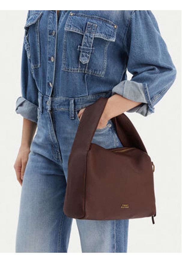 TOMMY HILFIGER - Tommy Hilfiger Torebka City Leather Shoulder Bag AW0AW18152 Brązowy. Kolor: brązowy. Materiał: skórzane