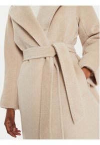 Weekend Max Mara Płaszcz wełniany Tempera 2425016102 Beżowy Regular Fit. Kolor: beżowy. Materiał: wełna #4