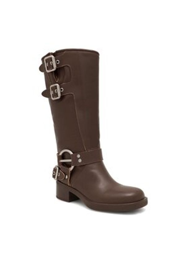 Badura Oficerki MANGUALDE-V1272-515 Brązowy. Kolor: brązowy. Materiał: skóra