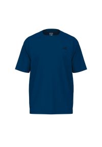 Koszulka męska New Balance MT41533NNY – granatowa. Kolor: niebieski. Materiał: bawełna, dresówka. Długość rękawa: krótki rękaw. Długość: krótkie #4