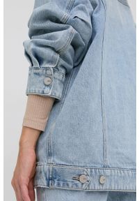 Miss Sixty Kurtka jeansowa przejściowa oversize. Typ kołnierza: kaptur. Kolor: niebieski. Materiał: jeans