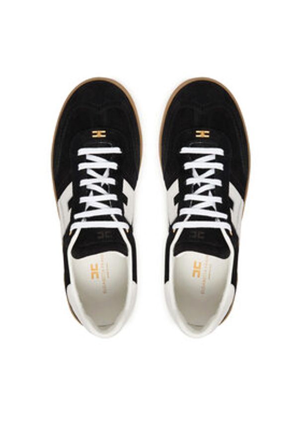 Elisabetta Franchi Sneakersy SA61G61E2 Czarny. Kolor: czarny. Materiał: zamsz, skóra