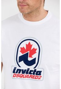 DSQUARED2 Biały t-shirt męski invicta cigar, Rozmiar XL. Kolor: biały