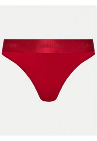 Calvin Klein Underwear Stringi Thong 000QF7997E Bordowy. Kolor: czerwony. Materiał: bawełna