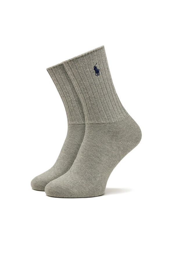 Polo Ralph Lauren Skarpety wysokie damskie 455846847013 Szary. Kolor: szary. Materiał: materiał, bawełna