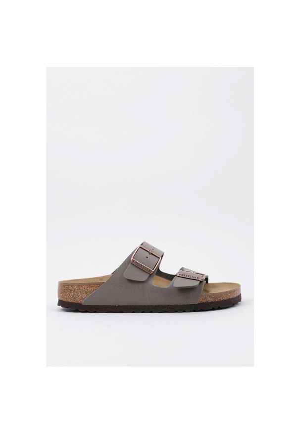 Klapki damskie Birkenstock Arizona Bfbc. Zapięcie: bez zapięcia. Kolor: brązowy, szary. Materiał: skóra, syntetyk, materiał. Sport: turystyka piesza