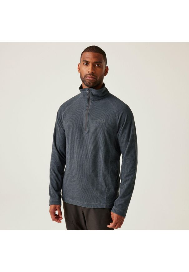 Regatta - Męski lekki polar turystyczny Montes z zamkiem błyskawicznym do połowy. Kolor: szary, niebieski, wielokolorowy. Materiał: polar. Sport: turystyka piesza, wspinaczka