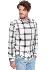 Wrangler - KOSZULA MĘSKA W KRATĘ WRANGLER LS 1 PKT SHIRT OFF WHITE W5A1T2737. Kolor: biały