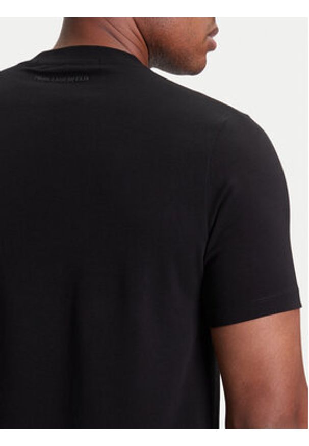 Karl Lagerfeld - KARL LAGERFELD T-Shirt 755046 553235 Czarny Regular Fit. Typ kołnierza: dekolt w karo. Kolor: czarny. Materiał: bawełna