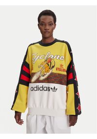 Adidas - adidas Bluza Archive Cycling JW0147 Żółty Oversize. Kolor: żółty. Materiał: bawełna
