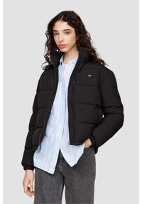 Tommy Jeans - TOMMY JEANS Czarna pikowana damska kurtka, Rozmiar XL. Kolor: czarny. Materiał: poliester