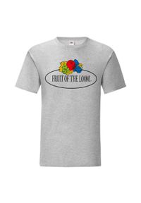 FRUIT OF THE LOOM - Męska Koszulka Z Logo W Stylu Vintage. Kolor: szary