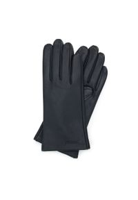 Wittchen - Damskie rękawiczki ze skóry proste czarne. Kolor: czarny. Materiał: skóra. Wzór: aplikacja, gładki. Sezon: lato. Styl: elegancki #1