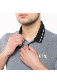 Koszulka męska Polo Armani Exchange (3KZFAC ZJKUZ 6259). Typ kołnierza: polo. Kolor: szary. Styl: sportowy #2