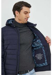 Guess kurtka męska kolor granatowy przejściowa. Okazja: na co dzień. Typ kołnierza: kaptur. Kolor: niebieski. Materiał: włókno, materiał. Styl: casual #2