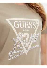 Guess T-Shirt W5YI40 I3Z14 Zielony Regular Fit. Kolor: zielony. Materiał: bawełna