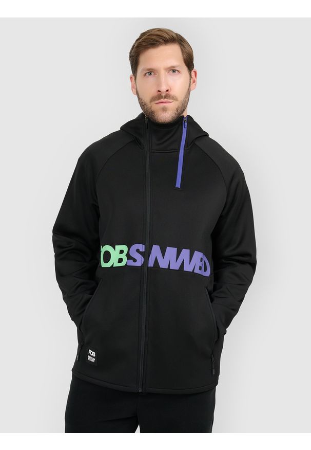 4f - 4F Bluza dresowa rozpinana z kapturem męska - czarna M. Okazja: na co dzień. Typ kołnierza: kaptur. Kolor: czarny. Materiał: dresówka. Styl: klasyczny, casual