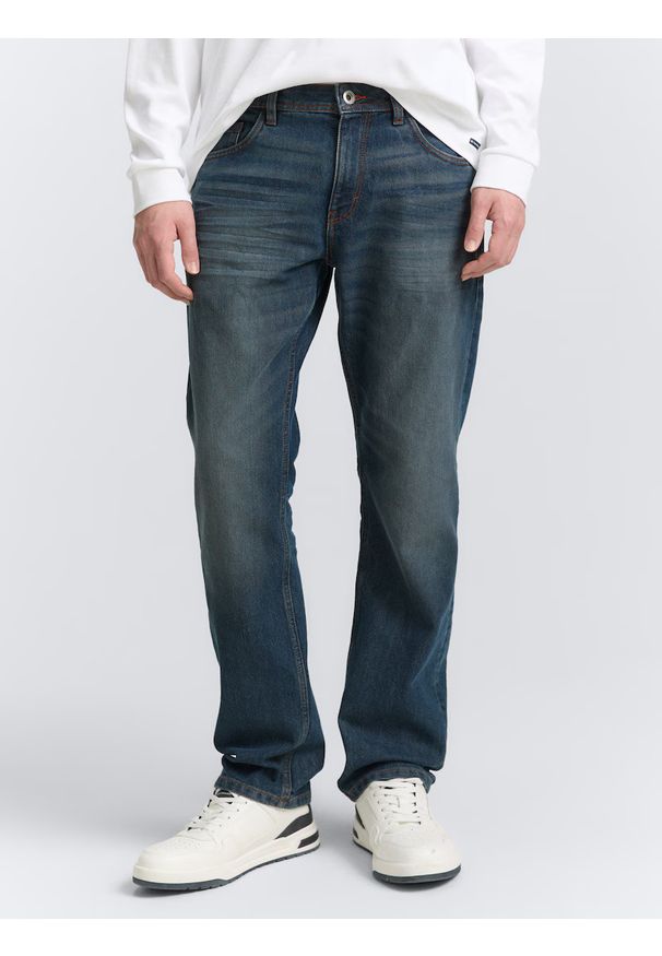 Tom Tailor - Męskie Spodnie Jeansowe Marvin Straight Mid Stone Blue Grey Denim 1047981 10162