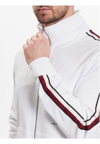 TOMMY HILFIGER - Tommy Hilfiger Bluza Global Stripe Tape MW0MW30020 Biały Regular Fit. Kolor: biały. Materiał: bawełna #5