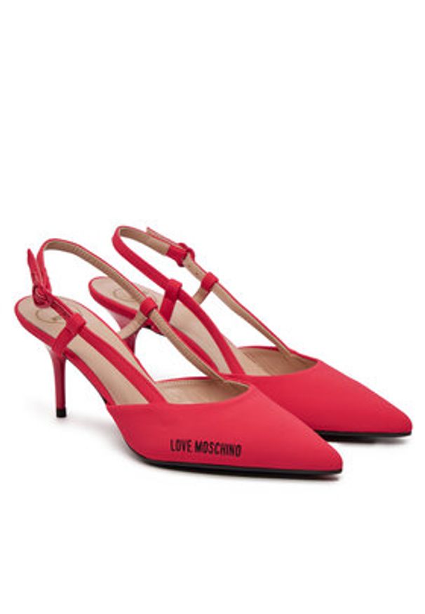 Love Moschino - LOVE MOSCHINO Sandały JA10627G1MIMX500 Czerwony. Kolor: czerwony. Materiał: materiał