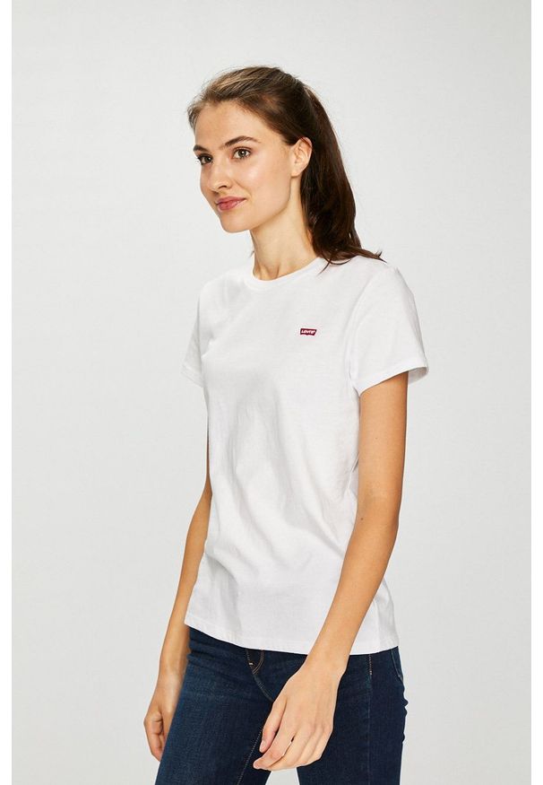 Levi's® - Levi's - Top 39185.0006-0006. Okazja: na spotkanie biznesowe, na co dzień. Kolor: biały. Materiał: dzianina. Styl: biznesowy, casual