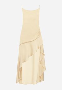 Born2be - Żółta Asymetryczna Sukienka Vices z Odkrytymi Plecami i Gorsetowym Wiązaniem Natifalia. Typ kołnierza: dekolt gorset. Kolor: żółty. Typ sukienki: asymetryczne, gorsetowe. Styl: elegancki #6