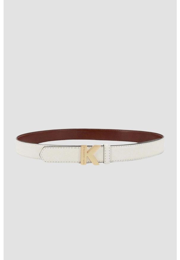Karl Lagerfeld - KARL LAGERFELD Biały damski pasek K/lock, Rozmiar 95. Kolor: biały